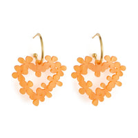 Toolally Mini Hearts in Flowers earrings - Orange
