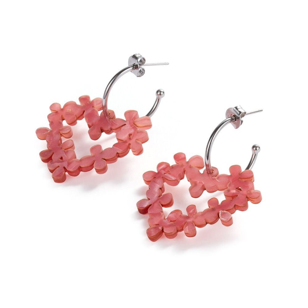 Toolally Mini Hearts in Flowers earrings - Pink