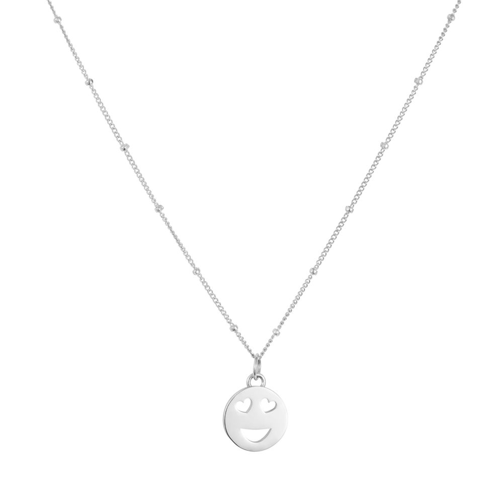 Heart eyes emoji Toolally pendant necklace in sterling silver