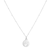 Emoji - Wink Smile Silver pendant necklace