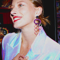 Toolally Oh What A Night Pink Mirror Earrings