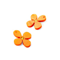 Toolally Orange Pearl Daisy Charm - Charming Hoop Earrings
