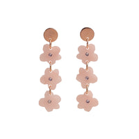 Toolally Earrings Crystal Blossom Drops Antique Rose