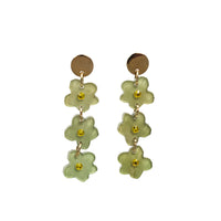Toolally Earrings Crystal Blossom Drops Jade