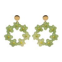 Toolally Earrinhs Crystal Blossom Hoops Jade