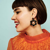Toolally 60s pearl daisies black