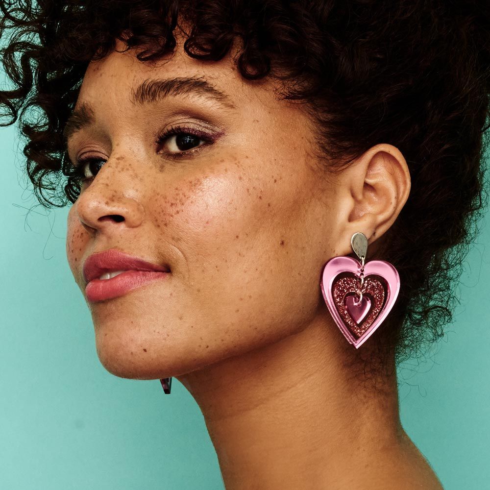 Toolally Pop Hearts - Pink Mirror & Glitter