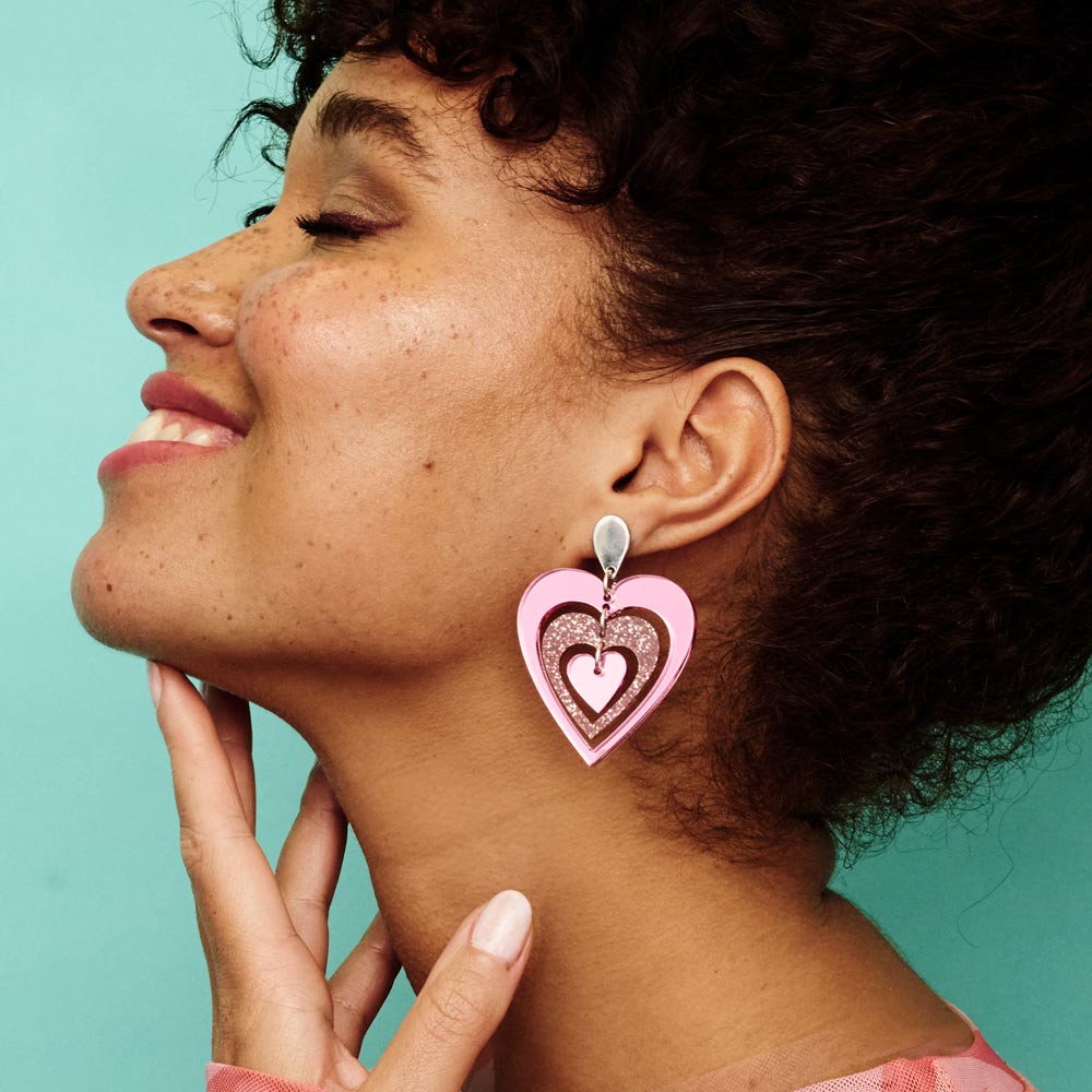 Toolally Pop Hearts - Pink Mirror & Glitter