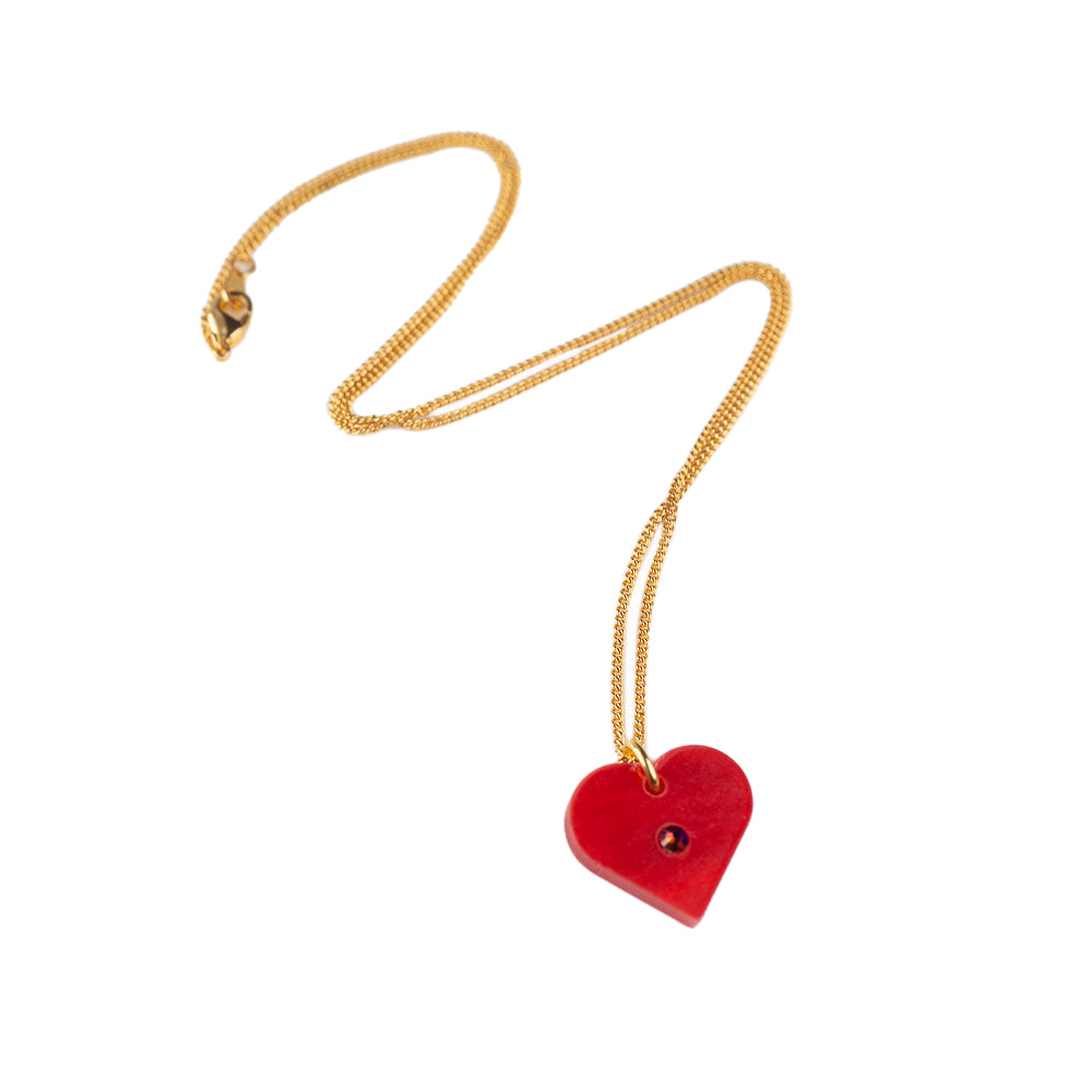 Toolally Red Heart Pendant Necklace