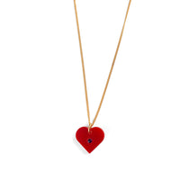 Toolally Red Heart Pendant Necklace