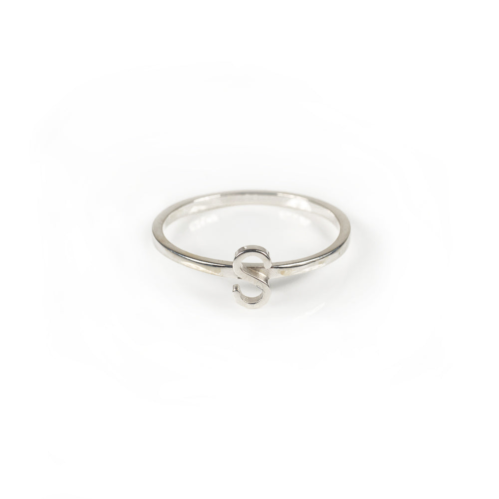 Alphabet Stacker Ring - Silver