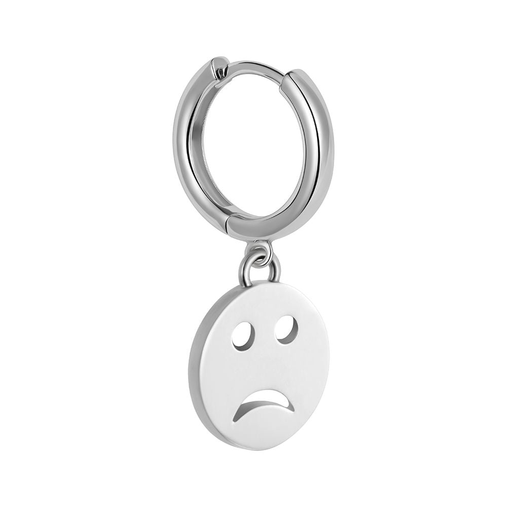 Mood Huggie Single Earring Sterling Silver - Sad