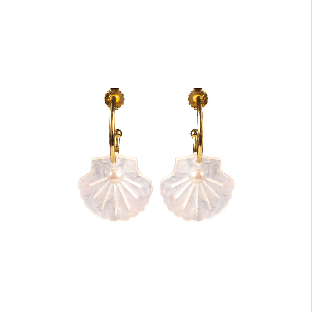 Toolally Shell Hoop Earrings Mother of Pearl