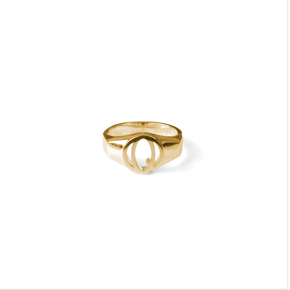 Alphabet Signet Ring - Gold Vermeil