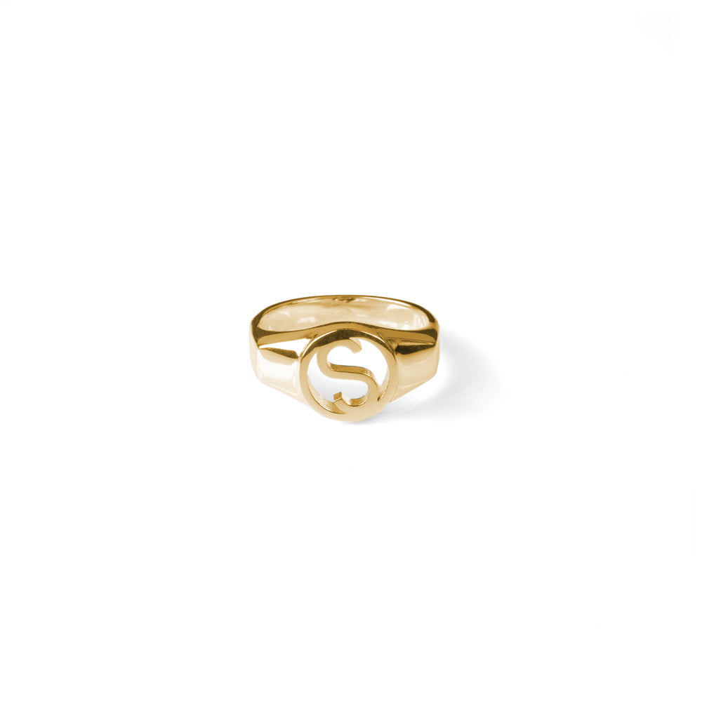 Alphabet Signet Ring - Gold Vermeil