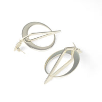 Toolally Earrings Crescent Hoops Silver