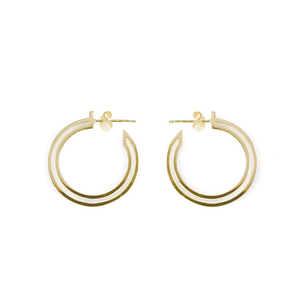 Toolally Earrings Small Double Hoops Gold