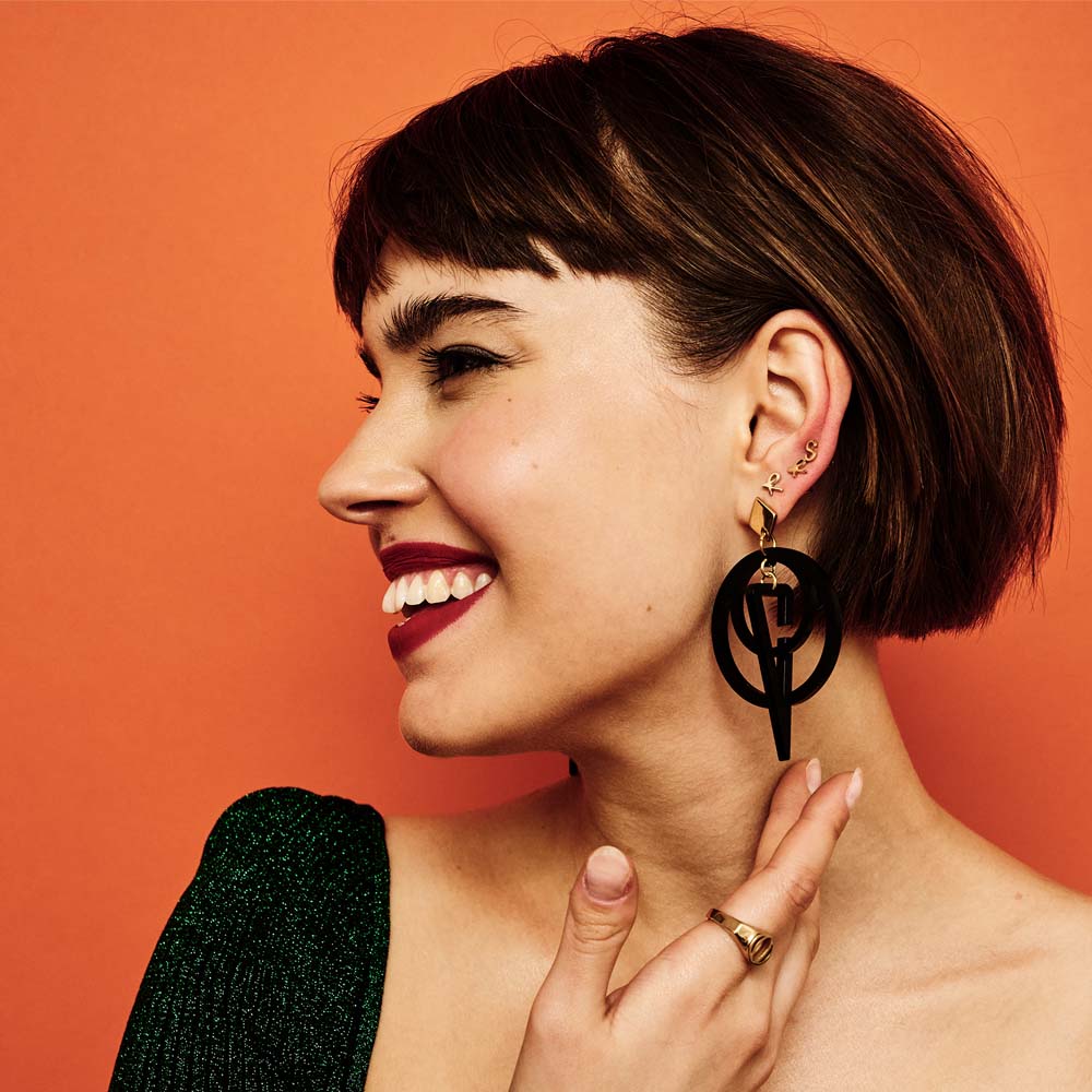 Toolally Earrings Sundials Black