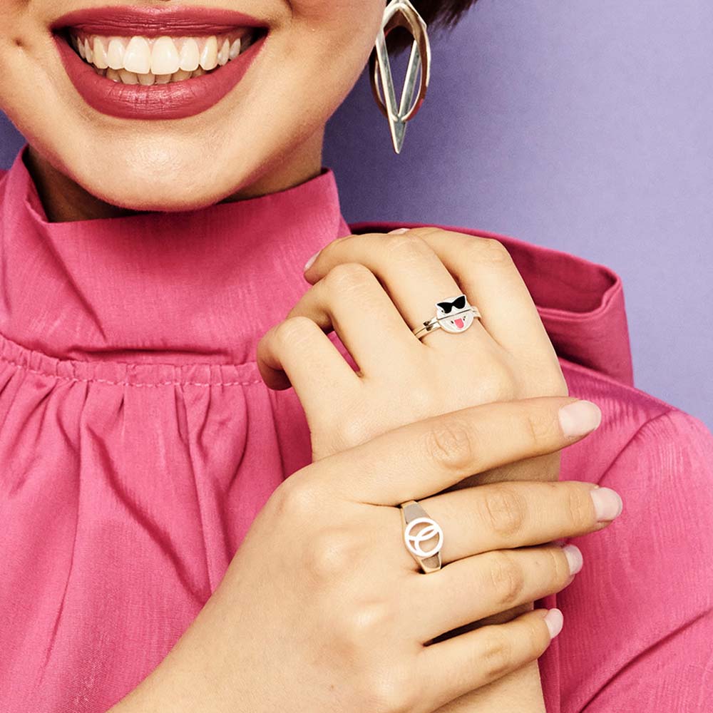 Mood Fidget Ring Silver - Flirty/Cool