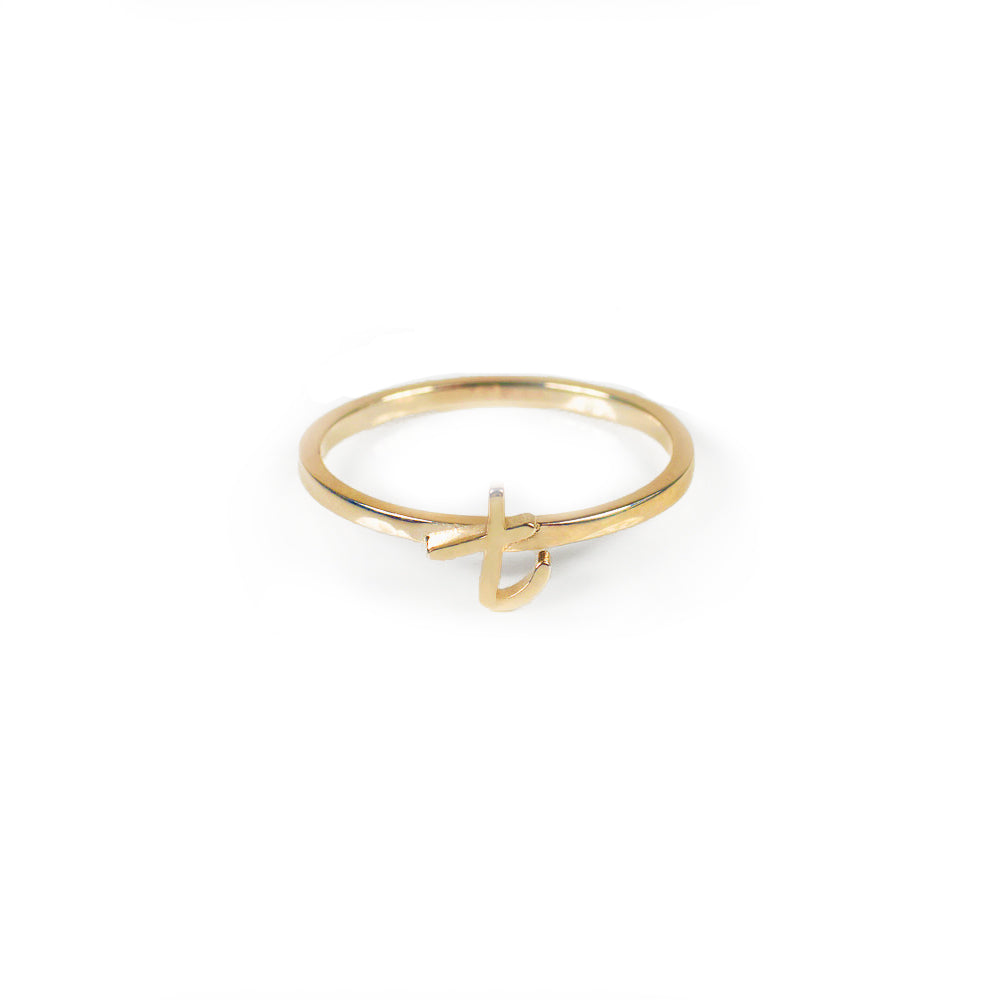 Alphabet Stacker Ring - Gold