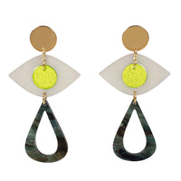 Toolally Eye Motif Drop - Yellow Earrings