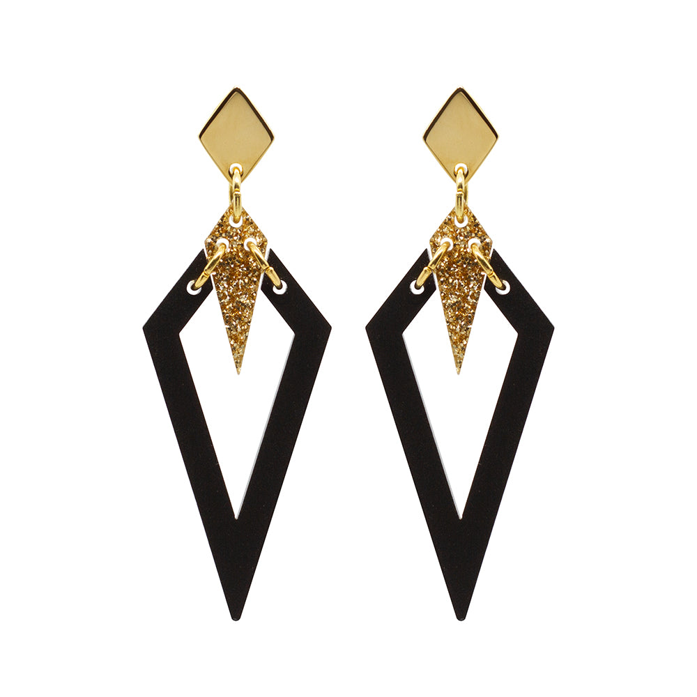 Toolally Arrowheads Black & Gold Glitter