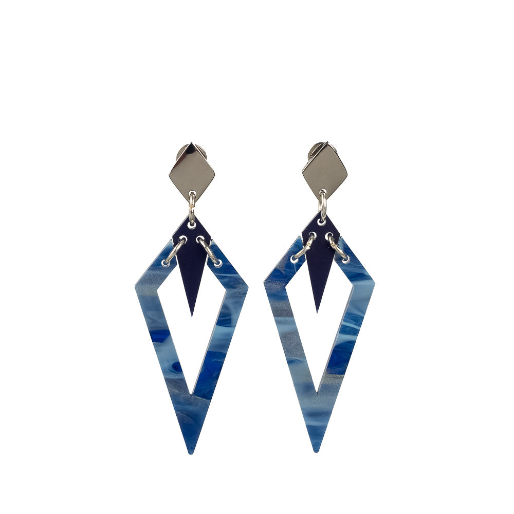 Toolally Earrings Arrowheads Inky Blue