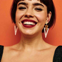Toolally Arrows Earrings gold and mother of pearl