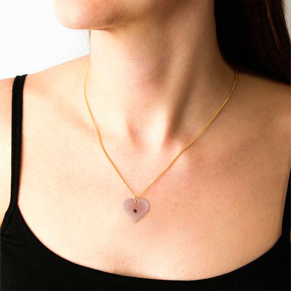 Toolally Necklace Charming Heart Pendant Antique Rose