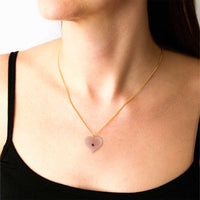 Toolally Necklace Charming Heart Pendant Antique Rose