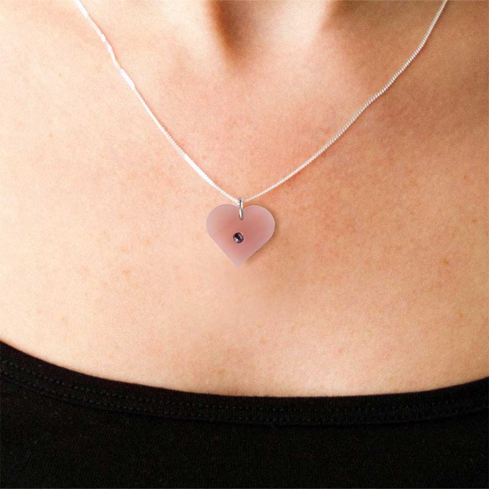 Toolally Necklace Charming Heart Pendant Antique Rose