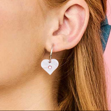 Toolally Charming Heart Hoop Earrings Lilac