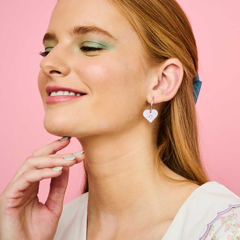 Toolally Charming Heart Hoop Earrings Lilac