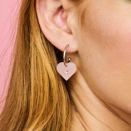 Toolally Charming Hearts Antique Rose Hoop Earrings