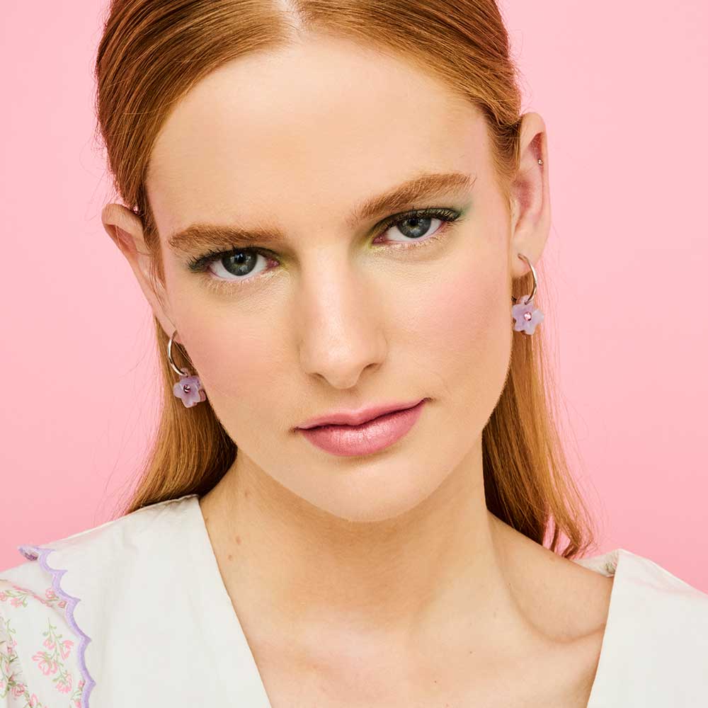 Toolally Earrings Charming Forget Me Nots Lilac