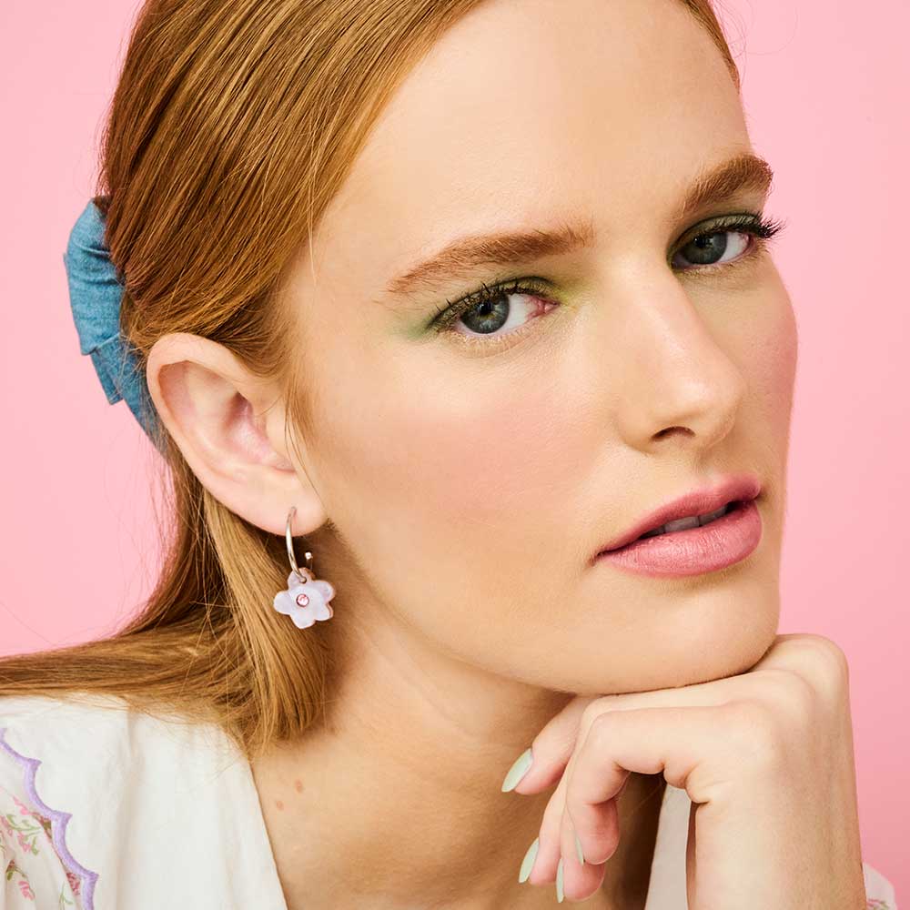 Toolally Earrings Charming Forget Me Nots Lilac