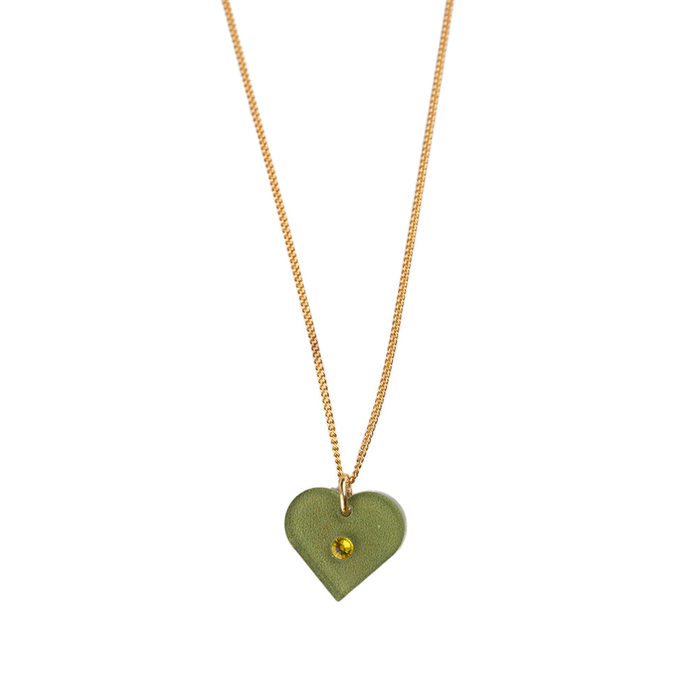 Toolally Jade Heart Pendant Necklace