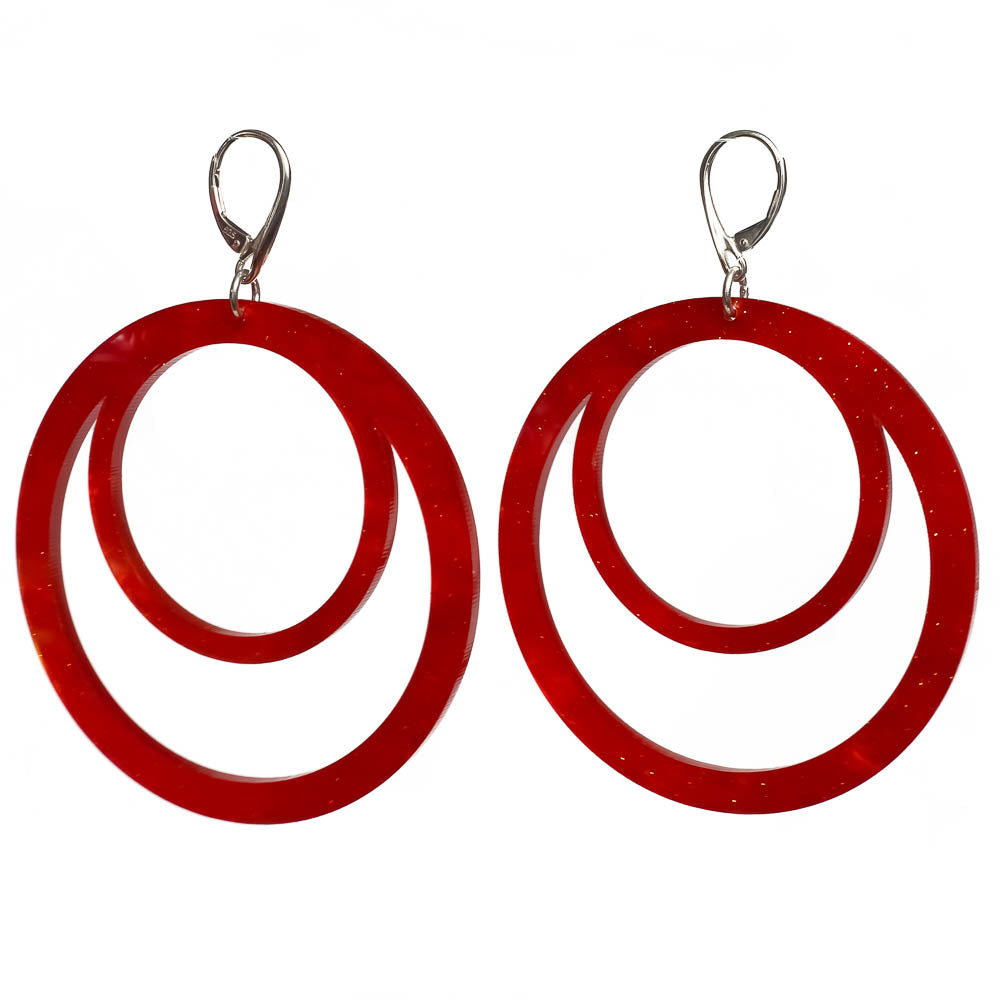 Toolally LBD Hoops Red Glitter