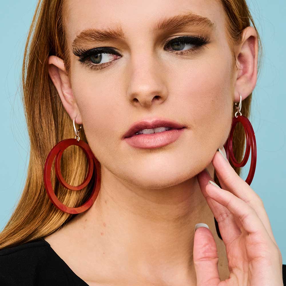 Toolally LBD Hoops Red Glitter