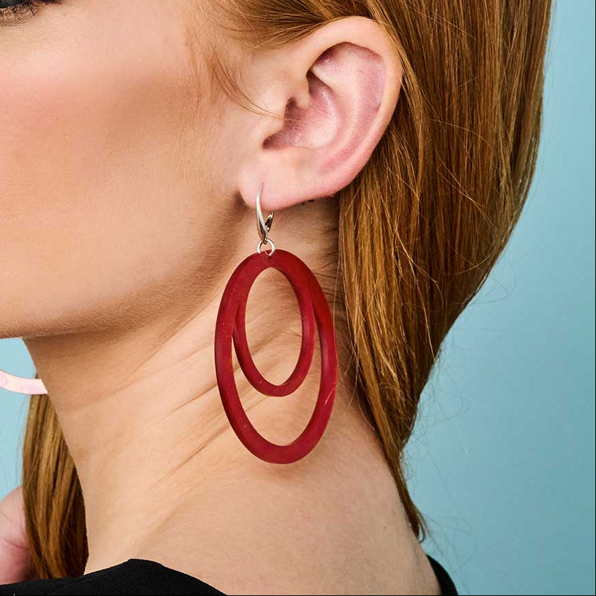 Toolally LBD Hoops Red Glitter