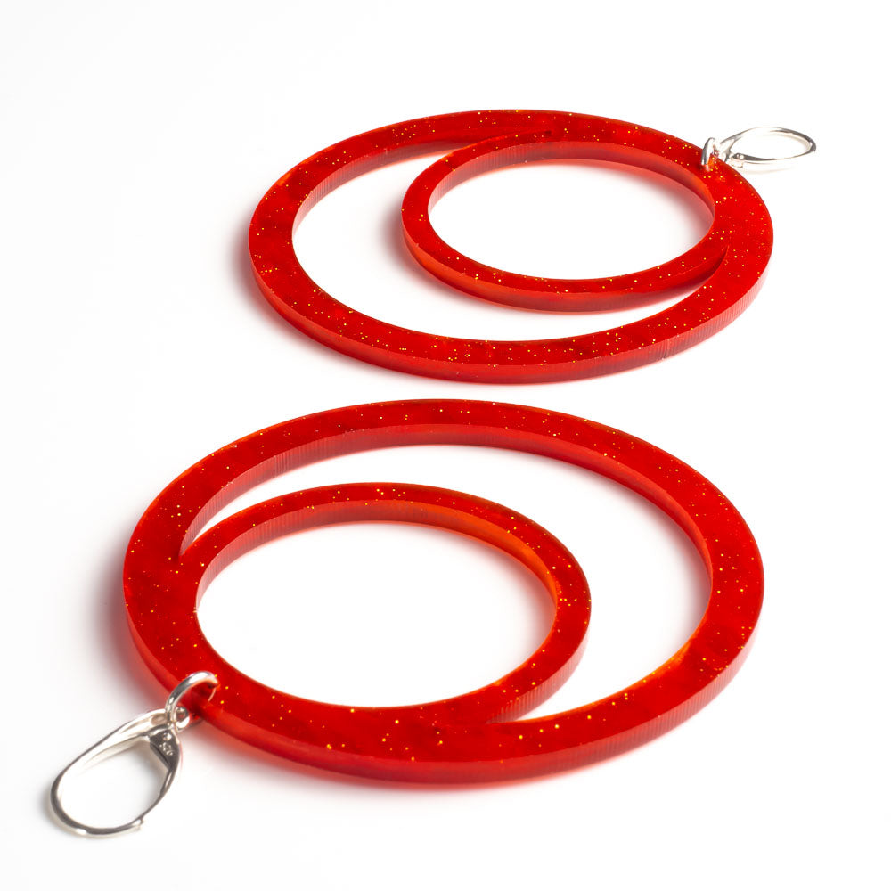Toolally LBD Hoops Red Glitter