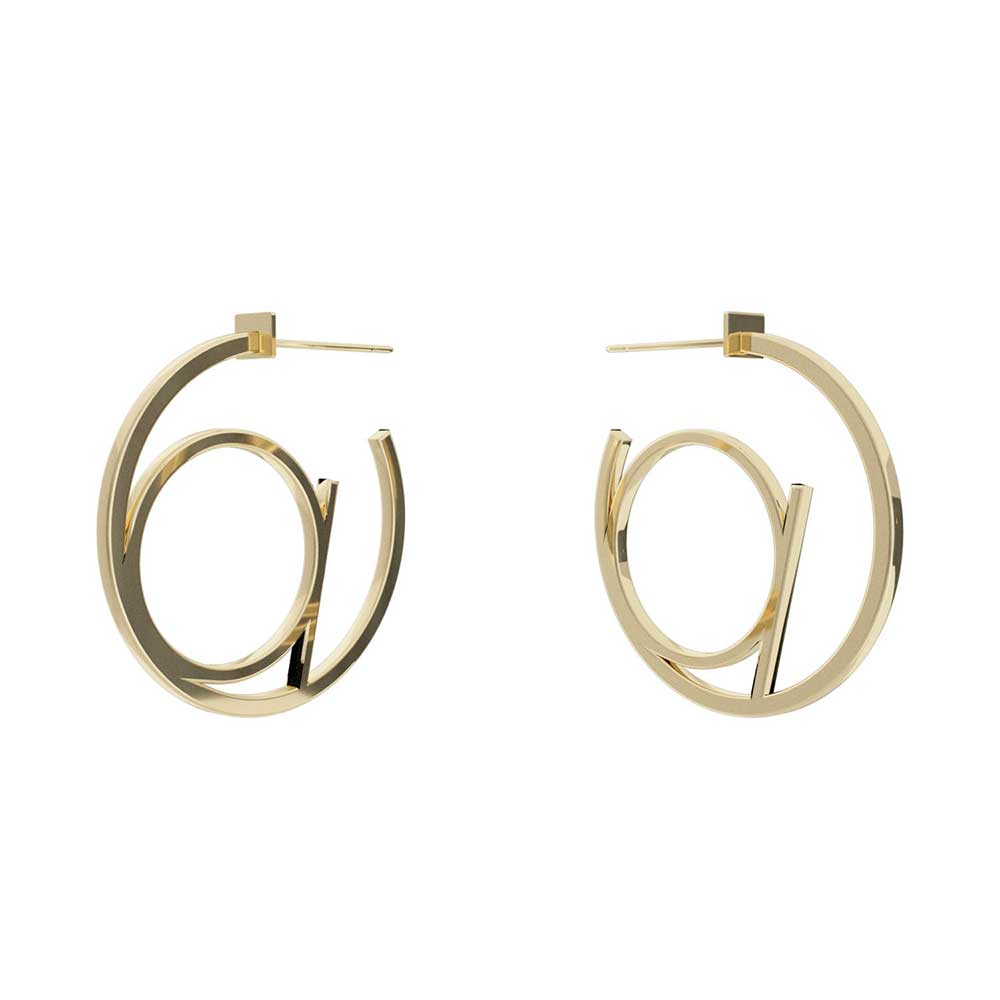 Toolally Small Alphabet Hoops Gold A