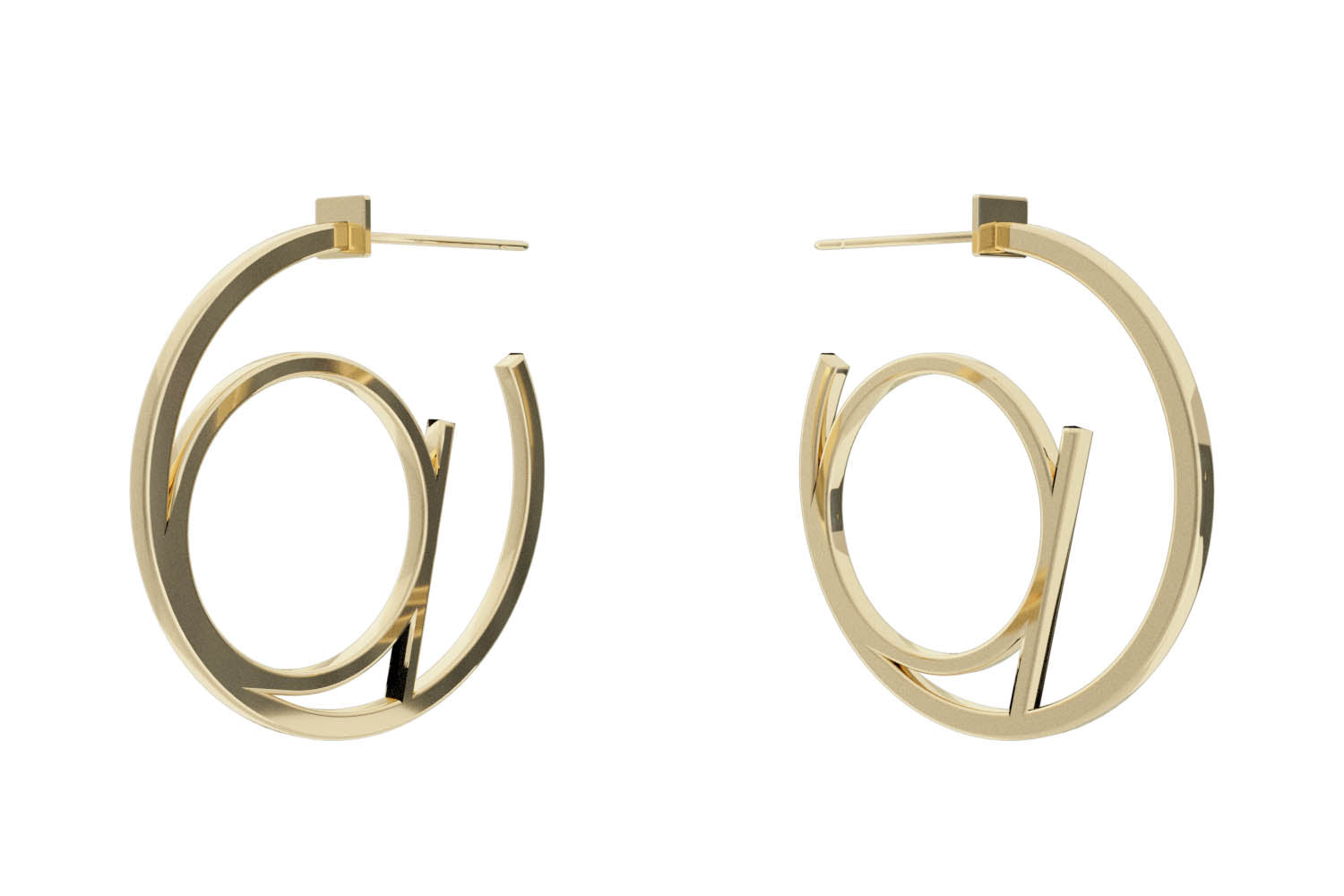 Small Alphabet Hoops - Gold