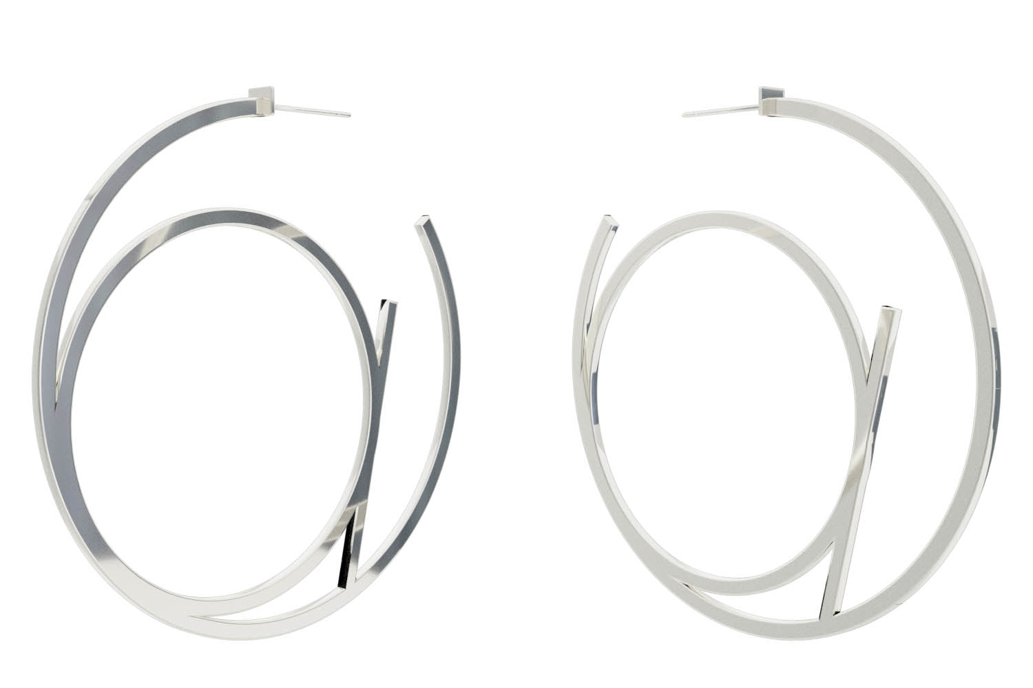 Large Alphabet Hoops - Silver