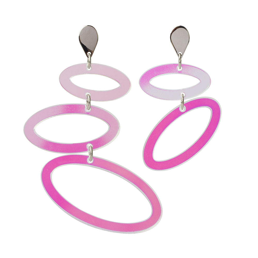 Toolally Asymmetric Ellipses Iridescent Silver