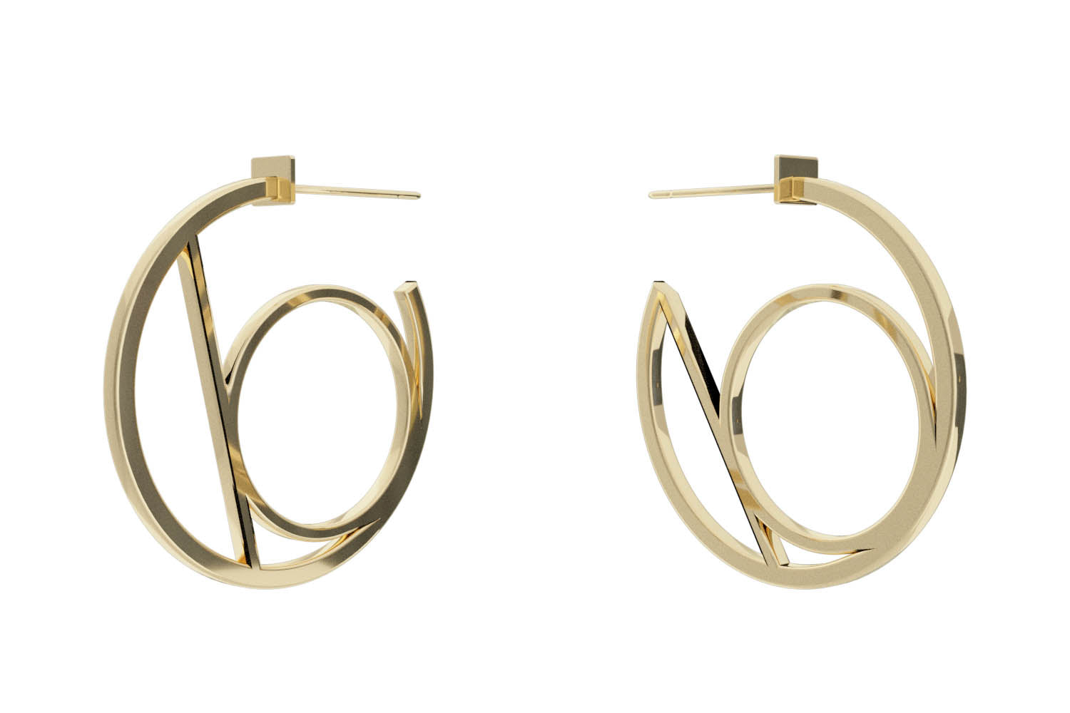 Small Alphabet Hoops - Gold