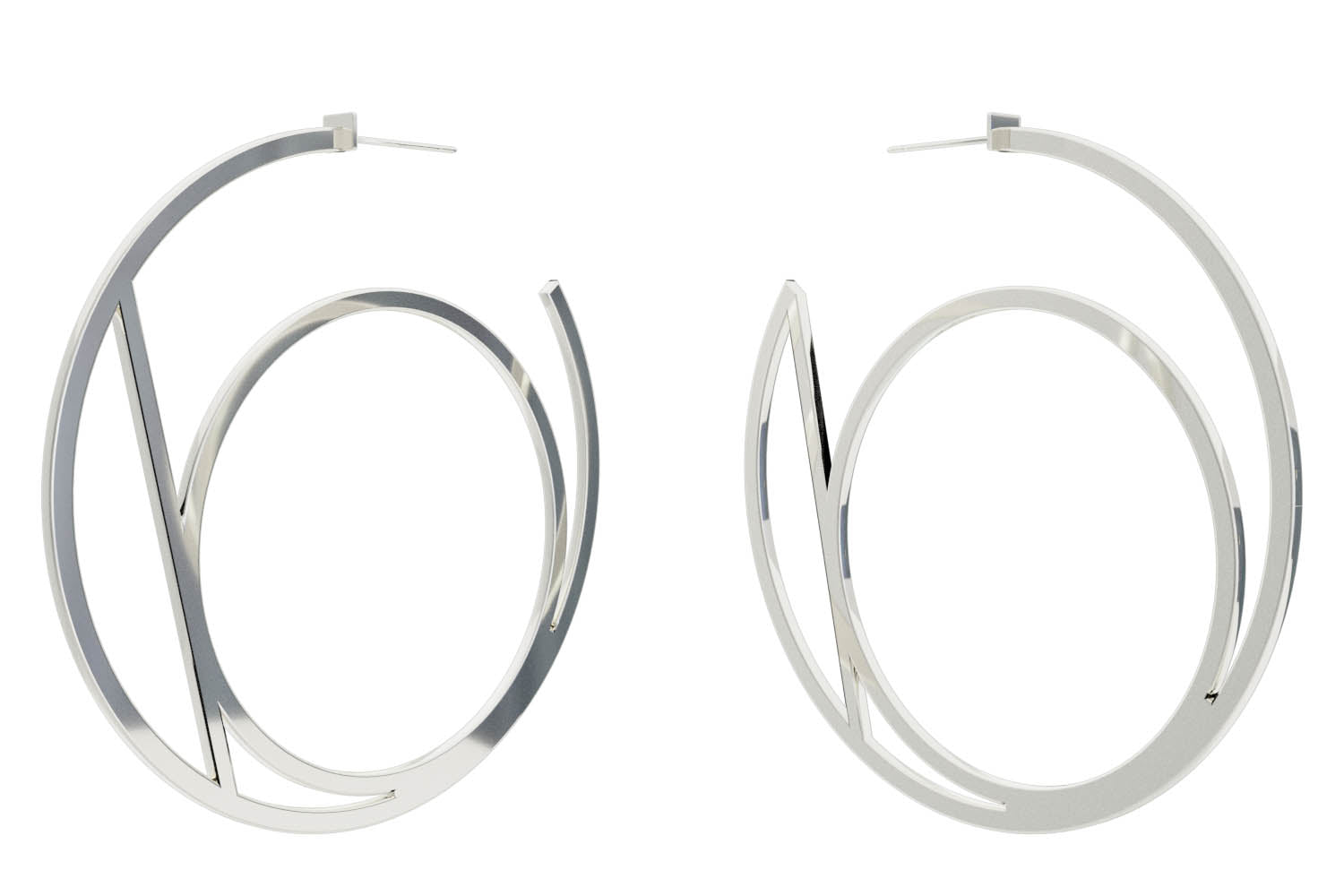 Large Alphabet Hoops - Silver