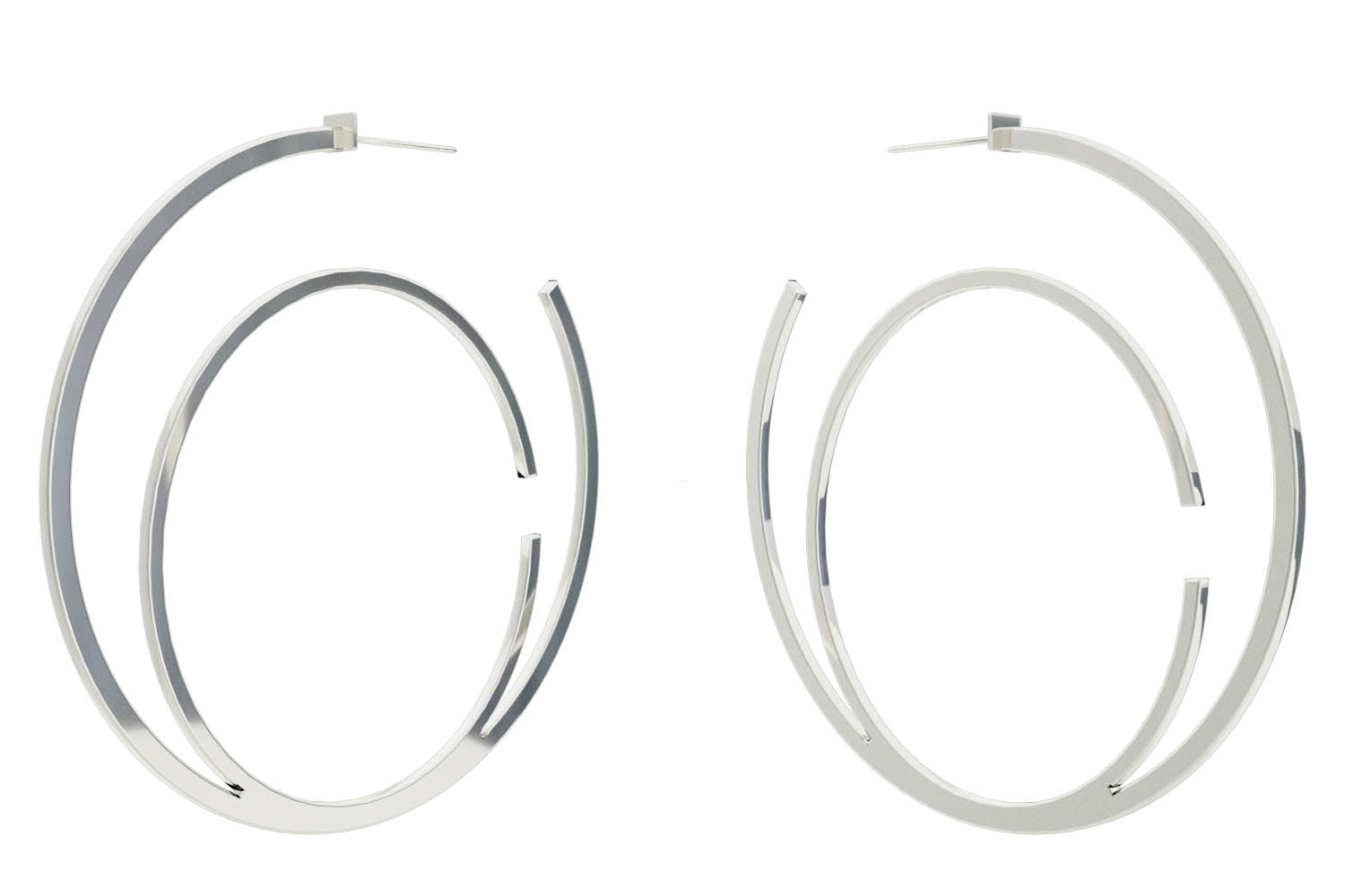 Large Alphabet Hoops - Silver