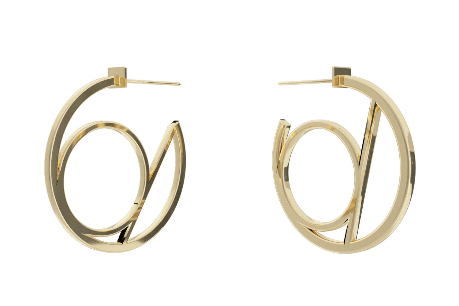 Small Alphabet Hoops - Gold