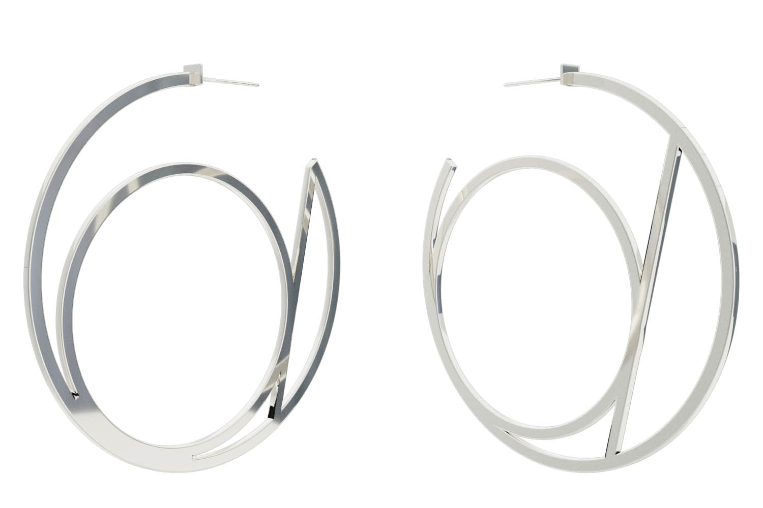 Large Alphabet Hoops - Silver